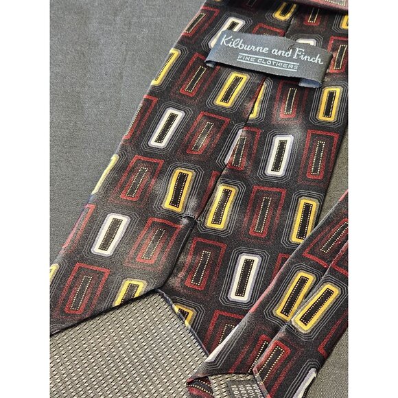Kilburne & Finch Geometric Pattern Tie - Picture 8 of 9